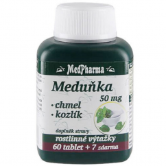 MedPharma Meduňka 50 mg + chmel + kozlík - 67 tablet