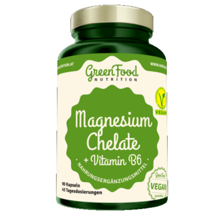GreenFood Magnesium Chelát + Vitamin B6 - 90 kapslí