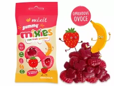 Mixit Ovocné Mixies - Jahoda & banán - přírodní želé bonbóny 35g
