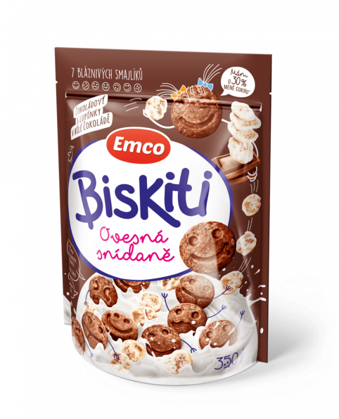 Emco Biskiti čokoládoví s lupínky 350 g