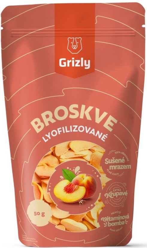 GRIZLY Broskve lyofilizované 50 g