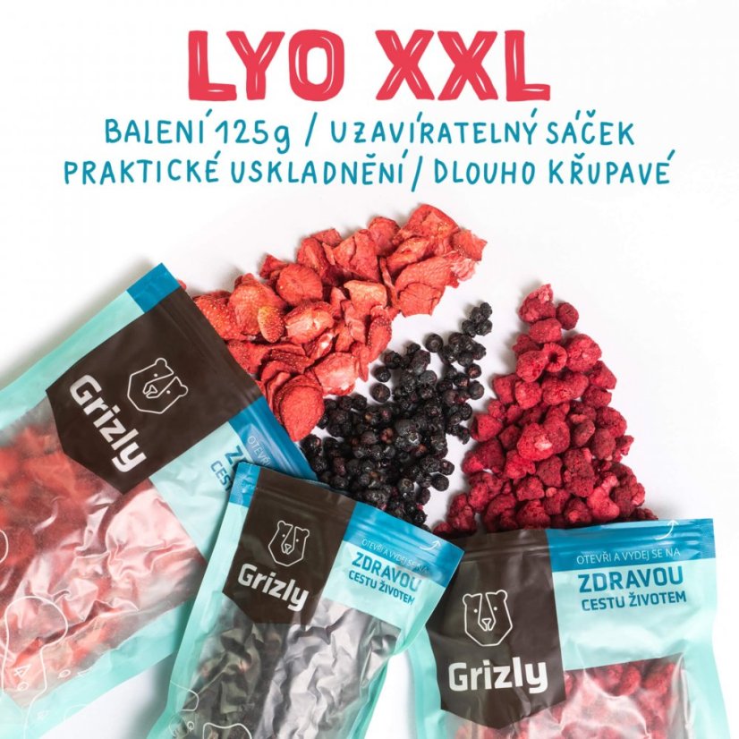 GRIZLY Švestky lyofilizované XXL 125 g