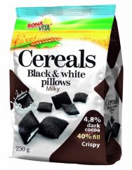 Bonavita Cereální polštářky Black white pillows s mléčnou náplní 250 g