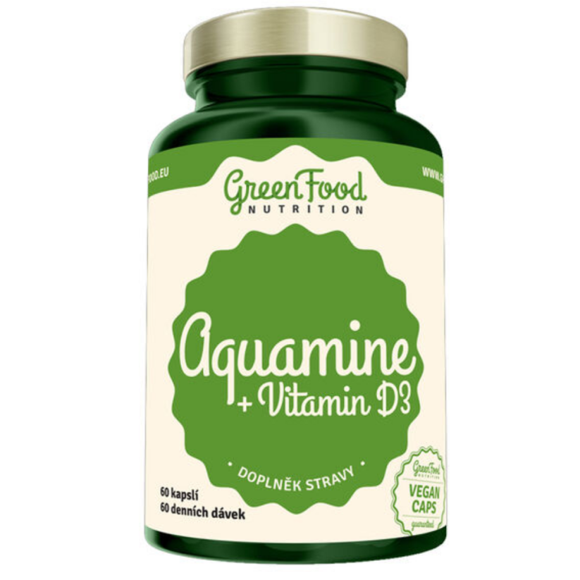 GreenFood Aquamin + Vitamín D3 - 60 kapslí