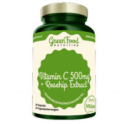 GreenFood Vitamin C 500 + Extrakt ze šípků - 60 kapslí