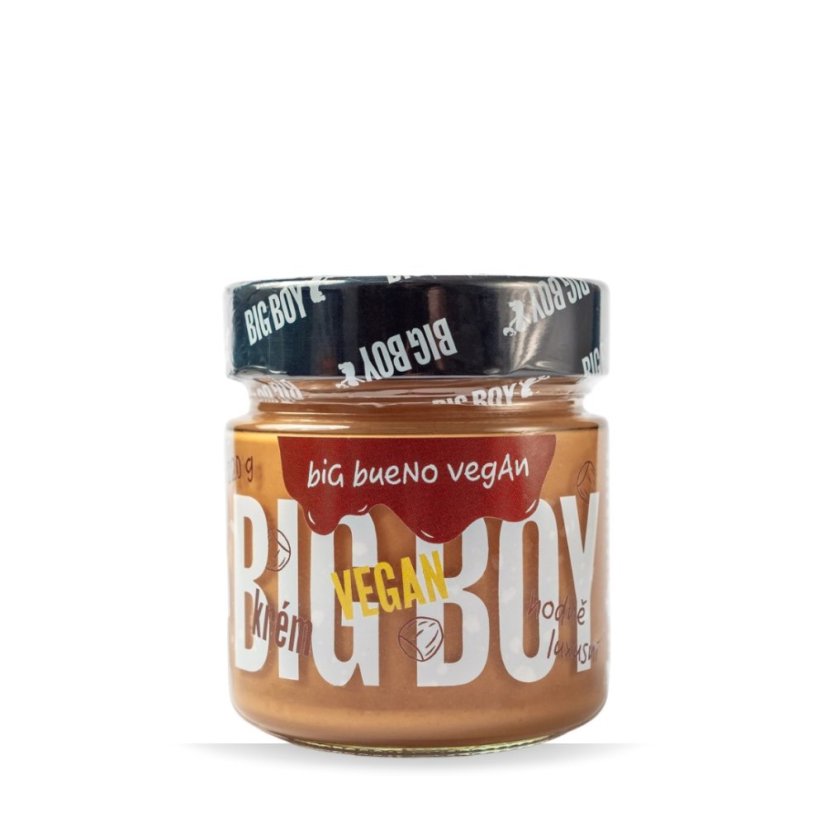Big Boy Big Bueno vegan - jemný lískový krém s kokosovým mlékem a cukrem 220g Big Boy Big Bueno vegan - jemný lískový krém s kokosovým mlékem a cukrem 220g