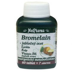 MedPharma Bromelain 300 mg + jabl. ocet + lecitin + kelp + B6 - 67 tablet