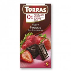 Torras Hořká čokoláda s jahodami 75 g