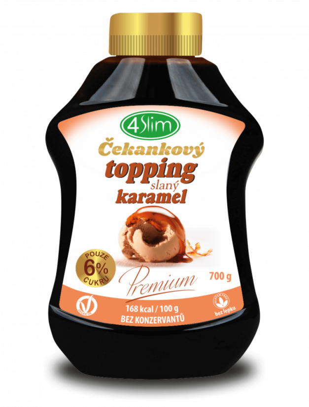 4Slim Čekankový topping slaný karamel 700 g