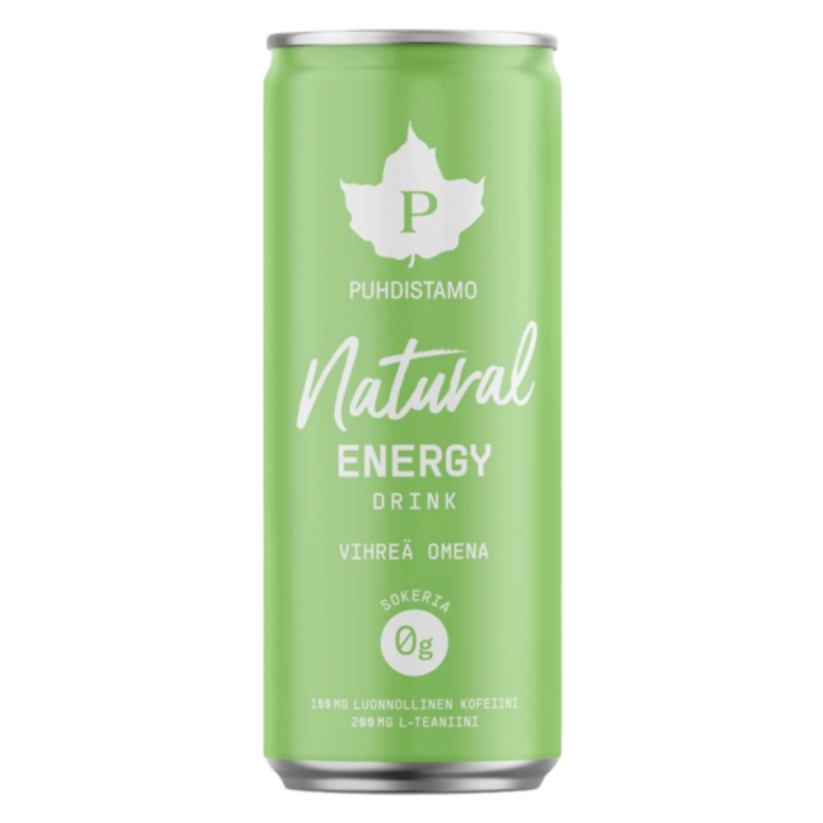 Puhdistamo Natural Energy Drink 330ml - zelené jablko