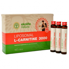 Ekolife Natura Liposomal L-Carnitine 3000mg 14x25ml - citrón