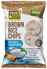 Rice Up Rýžové chipsy mořská sůl a pepř 60 g