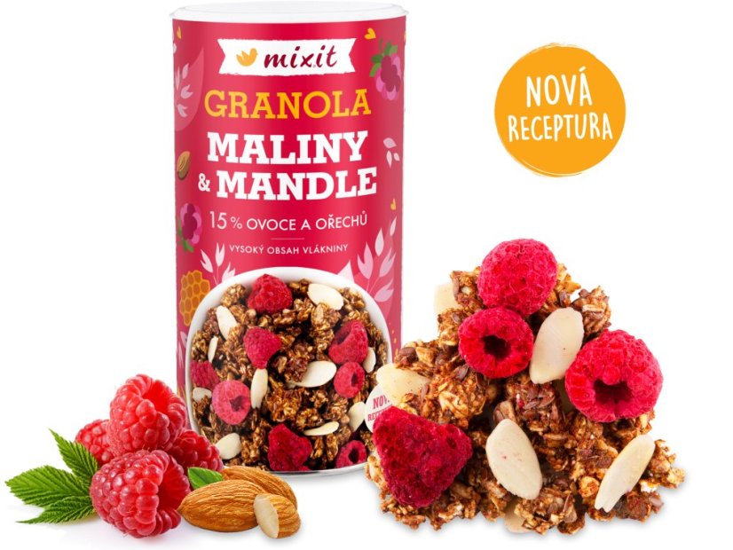 GRANOLA Z PECE 440g maliny + mandle [MIXIT]